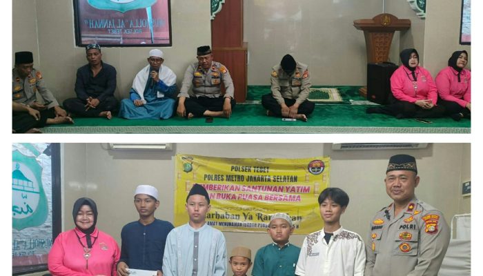 Berbagi Kebahagiaan di Bulan Ramadhan, Polsek Tebet Bersama Bhayangkari Santuni 50 Anak Yatim Piatu