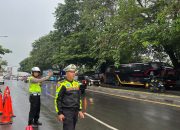 Sat Latas Polres Tangerang Selatan Monitoring Arus Balik Mudik dari Dalam Tol Jakarta-Tangerang Menuju Merak
