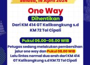 “One Way” Dihentikan, Km 414 Tol Kalikangkung hingga Km 72 Tol Jakarta Cikampek Normal 2 Arah