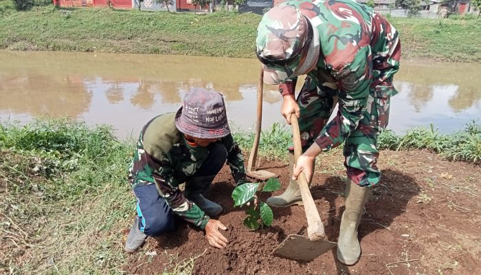 Sektor 5 Citarum Harum Sub 3 Tanam Pohon Keras di Bantaran Sungai