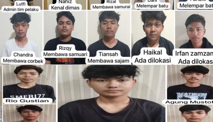 Polisi Amankan Para  Pelaku Tawuran Brutal di Cibogo Subang 