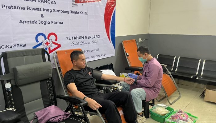 Satbrimob Polda Jabar Ikuti Bakti Sosial Donor Darah di Sukaresmi Cianjur
