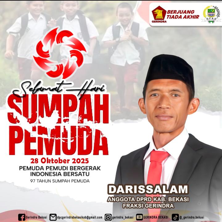 Bekasi Rayakan Hari Sumpah Pemuda ke-97, Darissalam Gerindra Serukan Semangat Persatuan Pemuda - Kicaunews