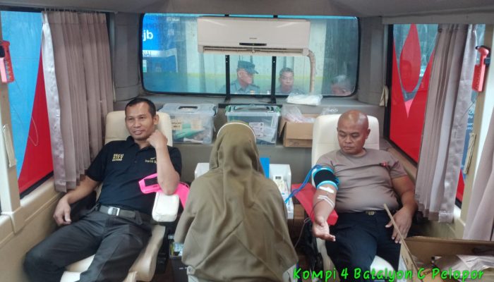 Brimob Jabar Donor Darah Dalam Rangka HUT Korem 063/Sunan Gunung Jati ke 79