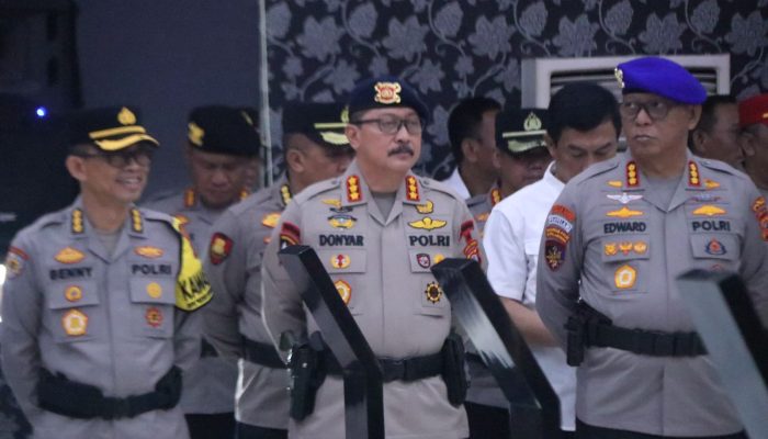 Dansat Brimob Polda Jabar Hadiri Sertijab Karo Rena, Kapolres Sukabumi Kota, Kapolres Banjar dan Pelantikan Dir Res Siber