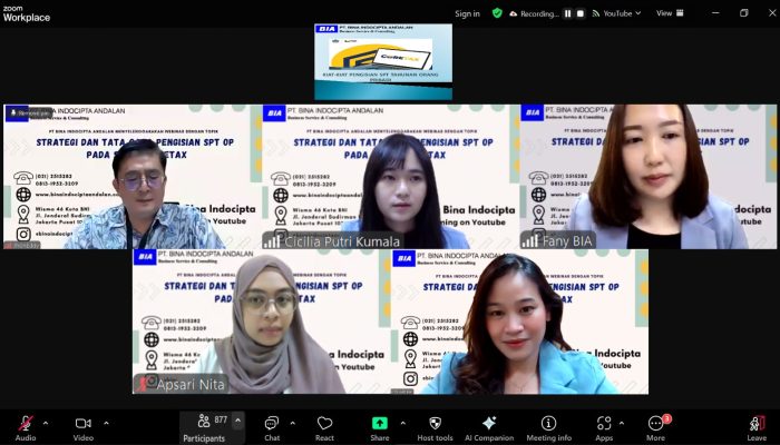 PT Bina Indocipta Andalan Gelar Webinar Strategi dan Tata Cara Pengisian SPT Orang Pribadi pada Sistem Coretax