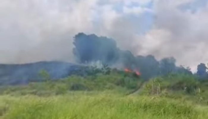 Breaking News ! Kebakaran Lahan Kosong Terjadi di Bukit Belakang Perumahan Griya Mandala Permai Cimeunyan