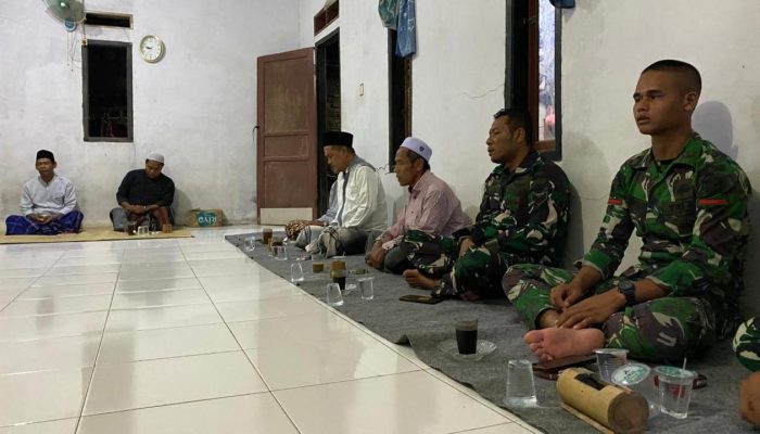 Kodim 0621/Bogor Satgas TMMD Hadir Dalam Pengajian Rutin Warga Tegalega