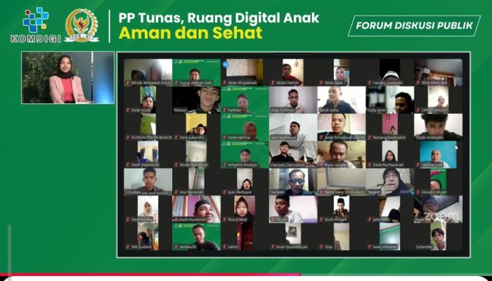 Webinar Forum Diskusi Publik PP Tunas, Ruang Digital Anak, Anak Aman dan Sehat