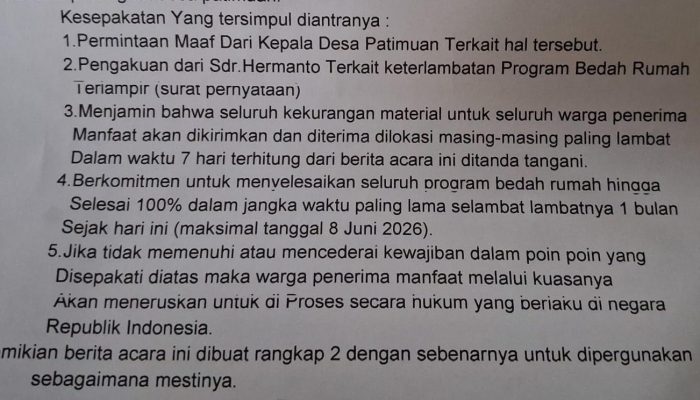Oknum Perangkat Desa Patimuan Diduga Korupsi Anggaran RTLH