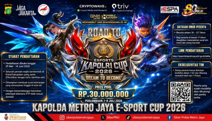 Polda Metro Jaya Gelar Road to E-Sport Tournament Kapolda Cup 2026, Wadah Prestasi Generasi Muda