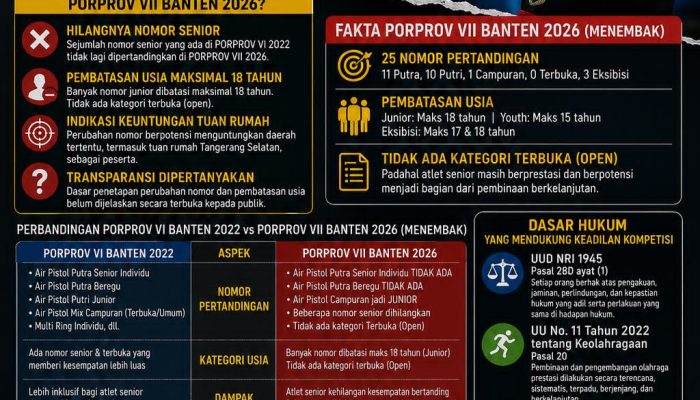 Porprov atau rekayasa peta medali? Hilangnya nomor senior dan pembatasan usia atlet menembak Banten dipertanyakan