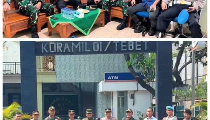 Pererat Sinergitas TNI – Polri, Kapolsek Tebet Beserta Jajaran Silahturrahim ke Koramil Tebet