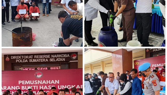 Lindungi Puluhan Ribu Generasi Bangsa, Polda Sumsel Musnahkan Barang Bukti Narkotika Senilai Rp7,9 Miliar
