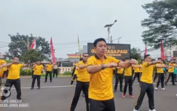 Personel Polres Cianjur Kompak Ikuti Apel, Senam, dan Pemeriksaan Kesehatan