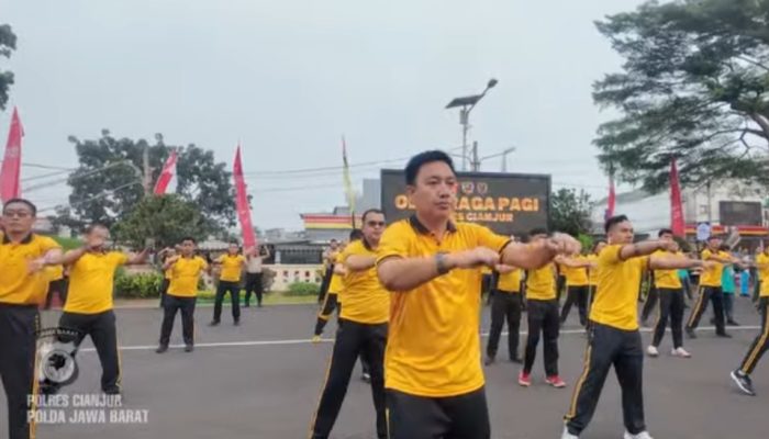 Personel Polres Cianjur Kompak Ikuti Apel, Senam, dan Pemeriksaan Kesehatan