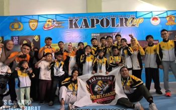 Dojang Polres Cianjur Harumkan Nama Daerah dengan 14 Medali di Kejurnas Taekwondo Polri